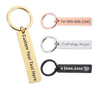 FKF Custom Double Side Keychain, Personalized Engraved Name/Text Key Chain, Customized Keychains Gift for Boyfriend (custom keychain)