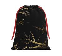 FKGKDF 3d Gold Marbling Texture Print Drawstring Present Bag, Reusable Storage Pouch For Christmas Holidays And Daily
