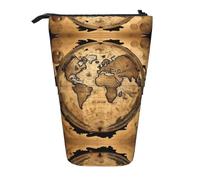 FKGKDF Ancient World Globe Telescopic Pencil Case Portable Office Pencil Case