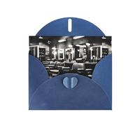 FKGKDF Barber Shop Monochrome Style Print Greeting Cards With Envelopes, Holiday Cards For Christmas & Anniversaries