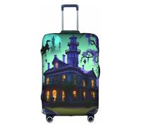 FKGKDF Black Haunted Mansion Print Luggage Cover for Suitcases Travel Cover Protector Simple Convenient Installation White L Fashion
