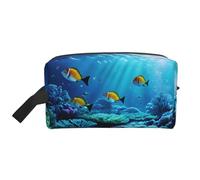 FKGKDF Calm Underwater Scenery Travel Print Toiletry Organizer, Large Capacity Storage For Cosmetics, Toiletries