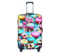 FKGKDF Colorful Donuts and Sweet Lollipops Printed Luggage Cover for Suitcases Travel Cover Protector Simple and Convenient Installation, White, M, Fashion