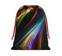 FKGKDF Colorful Lines Art Print Drawstring Present Bag, Reusable Storage Pouch For Christmas Holidays And Daily