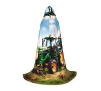 FKGKDF Company Farm Tractor Print Unisex Hooded Cape, Thoughtful Present For Halloween/Cosplay Lovers/Theme Parties