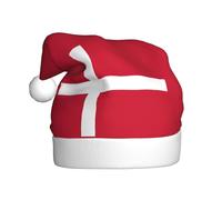 FKGKDF Danish Flag Print Adult Santa Hat, Holiday Accessory, Xmas Hat For Holiday Parties, Stage Performances