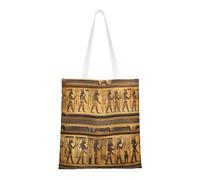 FKGKDF Egypt Hieroglyphics Print Polyester Canvas Tote Bag, Shopping Bag With Reinforced Handles, Reusable