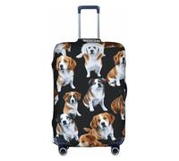 FKGKDF English Bulldogs Print Luggage Cover For Suitcases, Travel Case Protector, Simple & Convenient Installation, White, Medium, Fashion