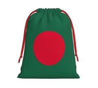 FKGKDF Flag Of Bangladesh Print Drawstring Present Bag, Reusable Storage Pouch For Christmas Holidays And Daily