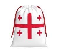 FKGKDF Flag Of Georgia Print Drawstring Present Bag, Reusable Storage Pouch For Christmas Holidays And Daily