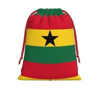 FKGKDF Flag Of Ghana Print Drawstring Present Bag, Reusable Storage Pouch For Christmas Holidays And Daily