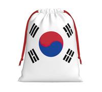 FKGKDF Flag Of Republic Of Korea Print Drawstring Present Bag, Reusable Storage Pouch For Christmas Holidays And Daily