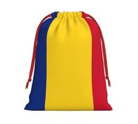 FKGKDF Flag Of Romania Print Drawstring Present Bag, Reusable Storage Pouch For Christmas Holidays And Daily