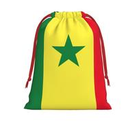 FKGKDF Flag Of Senegal Print Drawstring Present Bag, Reusable Storage Pouch For Christmas Holidays And Daily