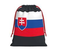 FKGKDF Flag Of Slovakia Print Drawstring Present Bag, Reusable Storage Pouch For Christmas Holidays And Daily