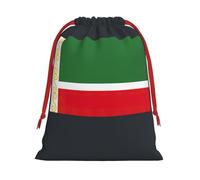 FKGKDF Flag Of The Chechen Republic Print Drawstring Present Bag, Reusable Storage Pouch For Christmas Holidays And Daily