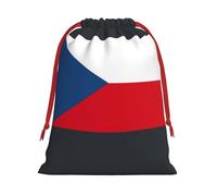 FKGKDF Flag Of The Czech Republic Print Drawstring Present Bag, Reusable Storage Pouch For Christmas Holidays And Daily