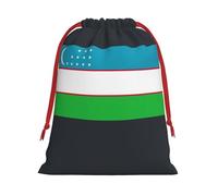 FKGKDF Flag Of The Republic Of Uzbekistan Print Drawstring Present Bag, Reusable Storage Pouch For Christmas Holidays And Daily