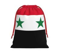 FKGKDF Flag Of The Syrian Arab Republic Print Drawstring Present Bag, Reusable Storage Pouch For Christmas Holidays And Daily
