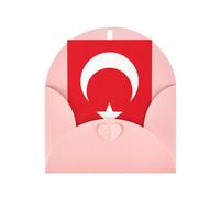 FKGKDF Flag Of Turkey Print Greeting Card, Pearl Paper With Envelope, For Christmas/Birthday/Valentine'S Day
