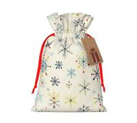 FKGKDF Geometric Pattern Space Print Christmas Drawstring Present Bag, Reusable Holiday Goodie Bag For Presents