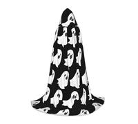 FKGKDF Ghost Halloween Pattern Print Unisex Hooded Cape, Thoughtful Present For Halloween/Cosplay Lovers/Theme Parties