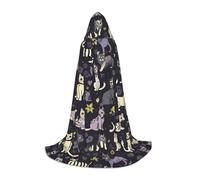 FKGKDF Goth Spooky Print Unisex Hooded Cape, Thoughtful Present For Halloween/Cosplay Lovers/Theme Parties
