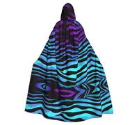 FKGKDF Gothic Camouflage Cloak Zebra Stripe Print Dark Fantasy Carnival Cape for Costume Party Cosplay