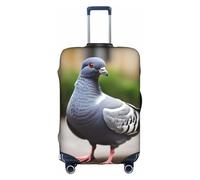 FKGKDF Grey Pigeon Print Luggage Cover For Suitcases, Travel Case Protector, Simple & Convenient Installation, White, Large, Fashion