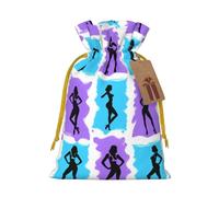 FKGKDF Gymnastics Game Print Christmas Drawstring Present Bag, Reusable Holiday Goodie Bag For Presents
