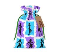 FKGKDF Gymnastics Game Print Christmas Drawstring Present Bag, Reusable Holiday Goodie Bag For Presents