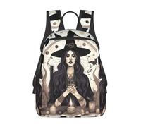 FKGKDF Magic Witch Witchcraft Bohemia Drawing Print Comfortable Backpack For Work And Travel, Large Capacity Backpack For Daily Use