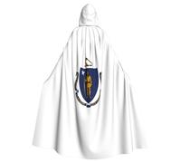 FKGKDF Massachusetts State Flag Print Halloween Cloak, Carnival Cape For Theme Parties, Haunted Houses And Cosplay