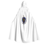 FKGKDF Massachusetts State Flag Print Halloween Cloak, Carnival Cape For Theme Parties, Haunted Houses And Cosplay