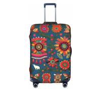 FKGKDF Mexican Folk Art Bohemian Print Luggage Cover for Suitcases Travel Cover Protector Simple Comfortable Setup, White, M, Fashion