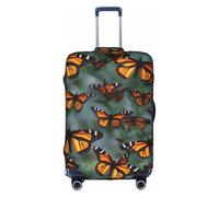 FKGKDF Monarch Butterflies Print Luggage Cover For Suitcases, Travel Case Protector, Simple & Convenient Installation, White, L, Fashion