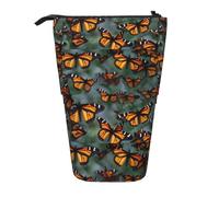 FKGKDF Monarch Butterfly Print Telescopic Pencil Case Portable Office Bag
