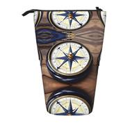 FKGKDF Nautical Compass Print Portable Telescopic Pencil Case for Office