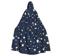 FKGKDF Navy Blue Sky And Star Print Halloween Cloak, Carnival Cape For Theme Parties, Haunted Houses And Cosplay