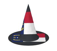 FKGKDF North Carolina State Flag Print Halloween Hat, Lightweight For Halloween Party/Carnival, One Size Fits Most