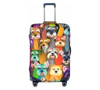 FKGKDF Oil Cute Schnauzer Dog Print Luggage Cover for Suitcases Travel Cover Protector Simple Convenient Installation, white, L, Fashion