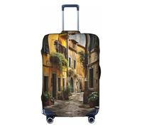 FKGKDF Old Street Italian Print Luggage Cover for Suitcases Travel Cover Protector Simple and Convenient Installation, white, S, Fashion
