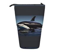 FKGKDF Orca Killer Whale Print Telescopic Pencil Case, Portable Office Pencil Case