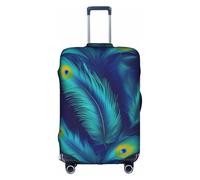 FKGKDF Peacock Feather Print Luggage Cover for Suitcases Travel Cover Protector Simple and Convenient Installation, white, XL, Fashion