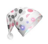 FKGKDF Polka Dot Pattern Print Led Christmas Hat Decorations, Unisex Xmas Hat For Holiday Parties Supplies