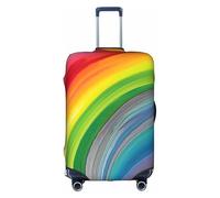 FKGKDF Rainbow Color Stripe Print Luggage Cover for Suitcases Travel Cover Protector Simple and Convenient Installation, white, M, Fashion