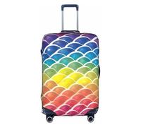 FKGKDF Rainbow Fish Scale Print Luggage Cover for Suitcases Travel Cover Protector Simple and Convenient Installation, white, M, Fashion