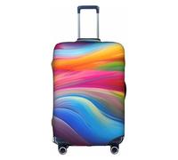 FKGKDF Rainbow Ocean Print Luggage Cover For Suitcases, Travel Case Protector, Simple & Convenient Installation, White, Large, Fashion