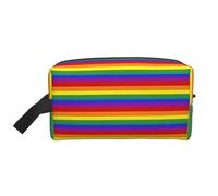 FKGKDF Rainbow Pattern Print Travel Toiletry Organizer Bag, Large Capacity Storage For Cosmetics, Toiletries