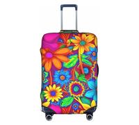 FKGKDF Red Tie Dye Rainbow Print Luggage Cover for Suitcases Travel Cover Protector Simple Comfortable Setup, White, L, Fashion